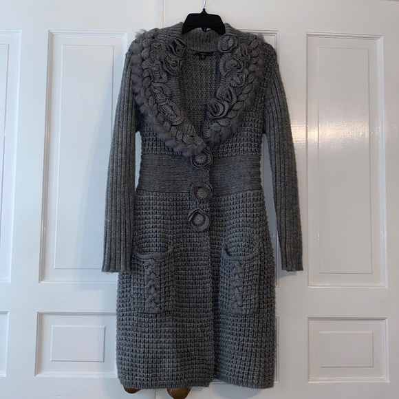 Gray long sweater cardigan - Picture 1 of 4